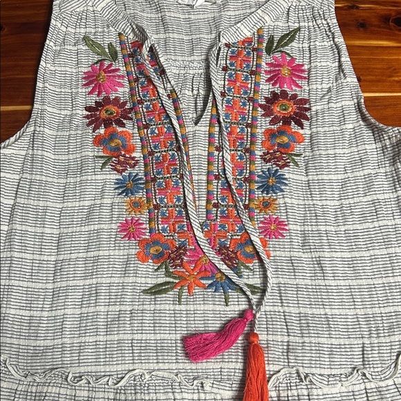 THML Striped Top with Colorful Embroidery - Picture 2 of 7